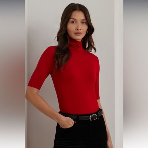 NWT Ralph Lauren Martin Festive Red Turtleneck - Picture 1 of 10